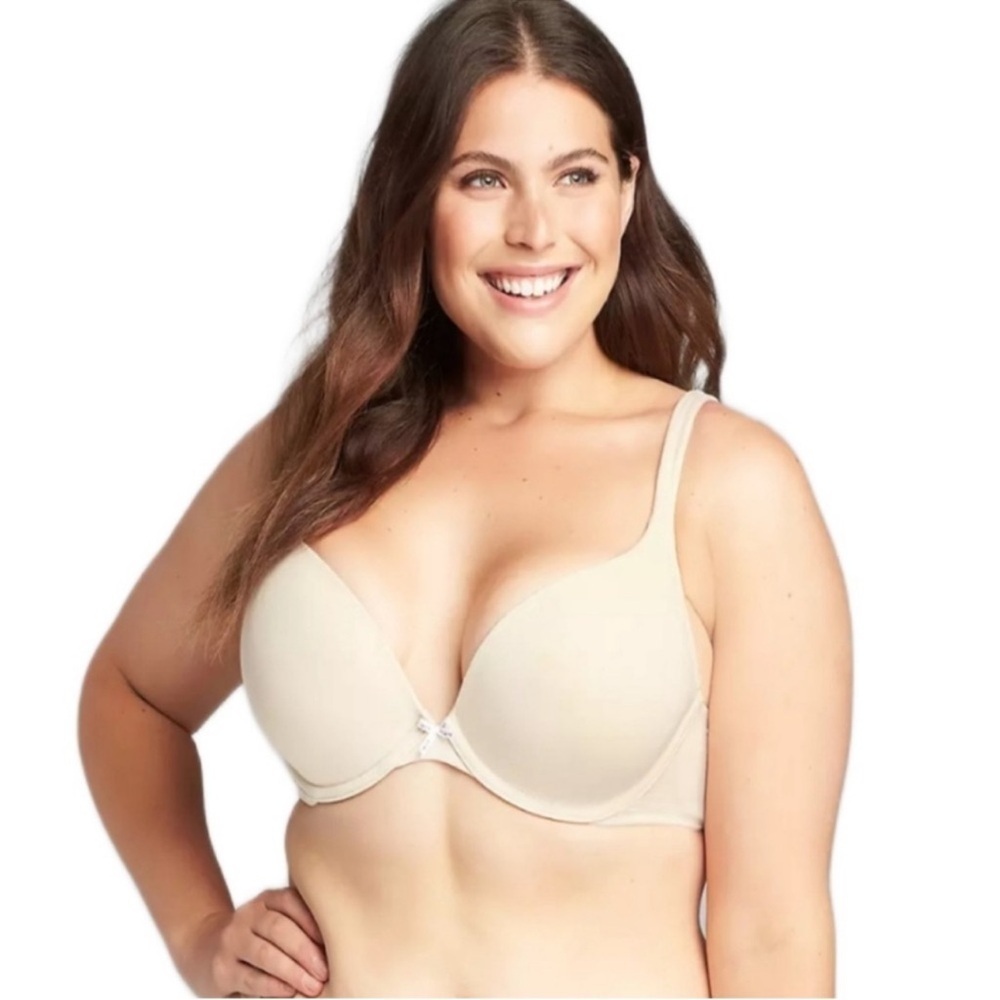Cacique Bra Boost Plunge 40C Cotton Blend Tan